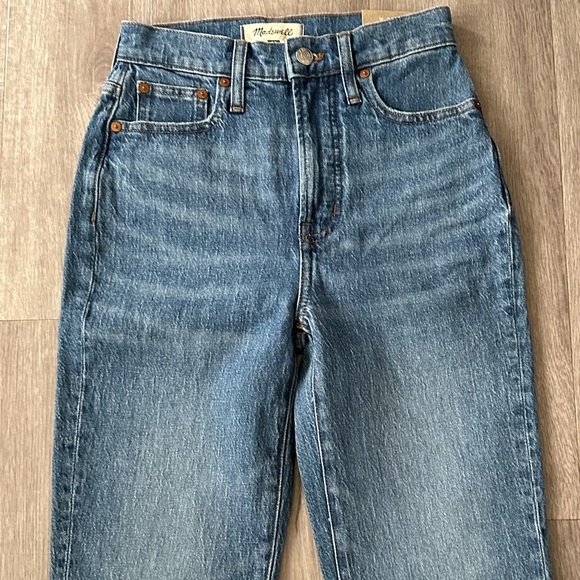 NWT Madewell The Perfect Vintage Jeans Raw Hem Denim Blue Women’s Size 23 Tall - Picture 3 of 9